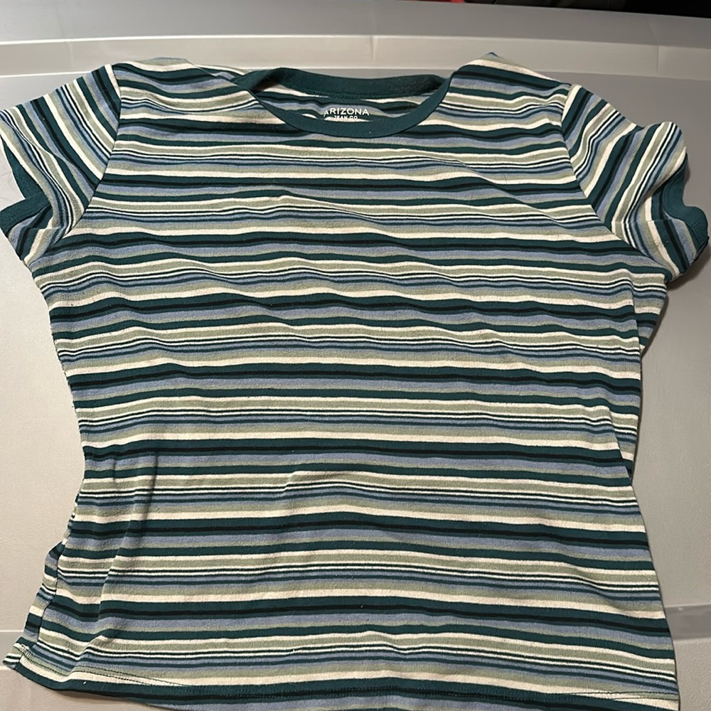 Green - blue striped shirt Arizona jean co brand